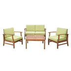 Perla Acacia 5-piece Chat Set with Cushions by Christopher Knight Home