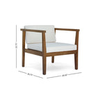 Newbury Outdoor Acacia Wood Club Chairs with Water-Resistant Cushions (Set of 4) by Christopher Knight Home