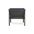 Newbury Outdoor Acacia Wood Club Chairs with Water-Resistant Cushions (Set of 4) by Christopher Knight Home