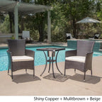 Ava Outdoor 3-piece Aluminum Square Bistro Set with Cushions by Christopher Knight Home
