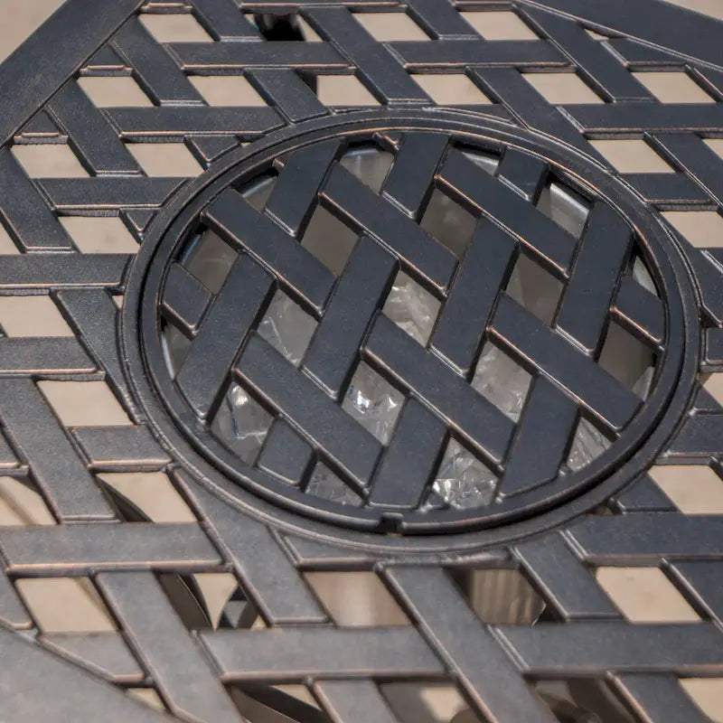 Ava Outdoor 3-piece Aluminum Square Bistro Set with Cushions by Christopher Knight Home