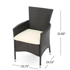 Ava Outdoor 3-piece Aluminum Square Bistro Set with Cushions by Christopher Knight Home