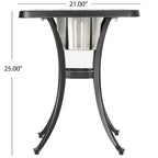 Ava Outdoor 3-piece Aluminum Square Bistro Set with Cushions by Christopher Knight Home