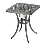 Ava Outdoor 3-piece Aluminum Square Bistro Set with Cushions by Christopher Knight Home