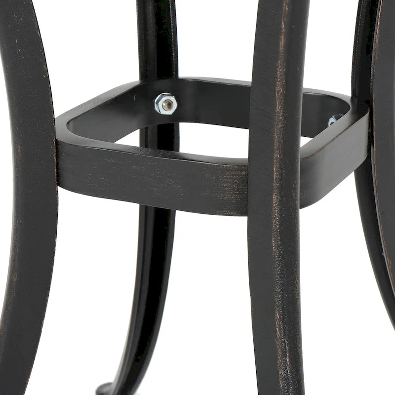 Ava Outdoor 3-piece Aluminum Square Bistro Set with Cushions by Christopher Knight Home