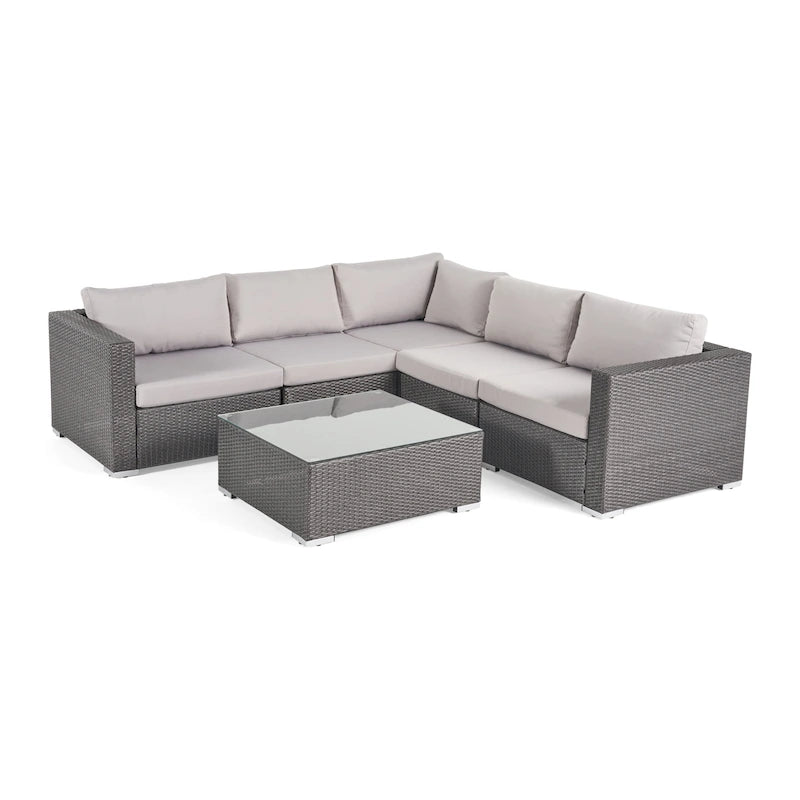 Santa Rosa Outdoor 6-piece Wicker Seating Sectional Set with Cushions by Christopher Knight Home