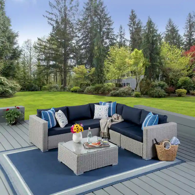Santa Rosa Outdoor 6-piece Wicker Seating Sectional Set with Cushions by Christopher Knight Home