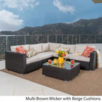 Santa Rosa Outdoor 6-piece Wicker Seating Sectional Set with Cushions by Christopher Knight Home