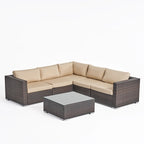 Santa Rosa Outdoor 6-piece Wicker Seating Sectional Set with Cushions by Christopher Knight Home