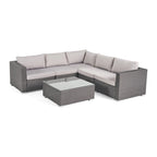 Santa Rosa Outdoor 6-piece Wicker Seating Sectional Set with Cushions by Christopher Knight Home