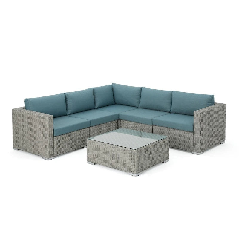 Santa Rosa Outdoor 6-piece Wicker Seating Sectional Set with Cushions by Christopher Knight Home
