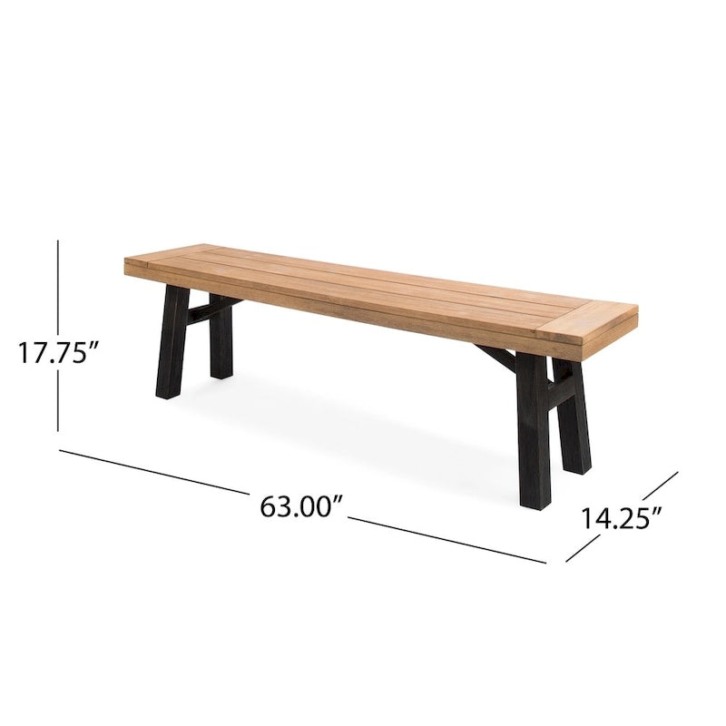 Bettina Outdoor Acacia Wood Rustic Bench by Christopher Knight Home
