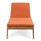 Caily Outdoor Acacia Wood Outdoor Chaise Lounge with Cushions by Christopher Knight Home