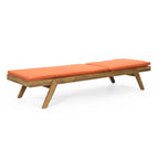 Caily Outdoor Acacia Wood Outdoor Chaise Lounge with Cushions by Christopher Knight Home