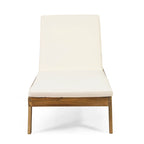 Caily Outdoor Acacia Wood Outdoor Chaise Lounge with Cushions by Christopher Knight Home