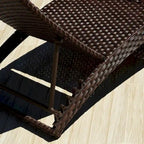 Brown Folding Patio Chaise Lounger Chair