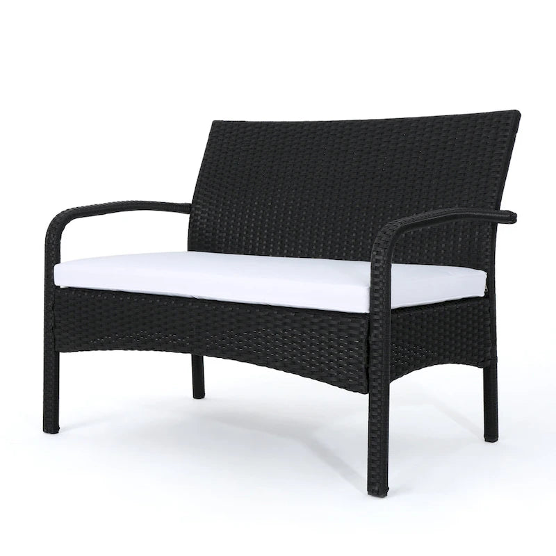 Cordoba Outdoor Wicker 4-piece Conversation Set with Cushions by Christopher Knight Home