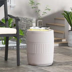 Travis Outdoor Lightweight Concrete Side Table by Christopher Knight Home