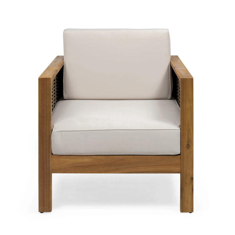 Linwood Outdoor Acacia Wood and Wicker Club Chair by Christopher Knight Home - N/A
