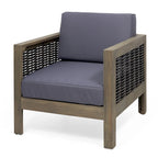 Linwood Outdoor Acacia Wood and Wicker Club Chair by Christopher Knight Home - N/A