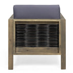 Linwood Outdoor Acacia Wood and Wicker Club Chair by Christopher Knight Home - N/A