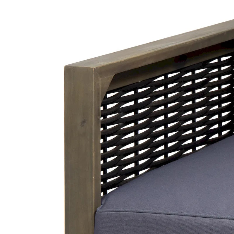 Linwood Outdoor Acacia Wood and Wicker Club Chair by Christopher Knight Home - N/A