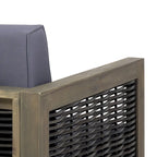 Linwood Outdoor Acacia Wood and Wicker Club Chair by Christopher Knight Home - N/A