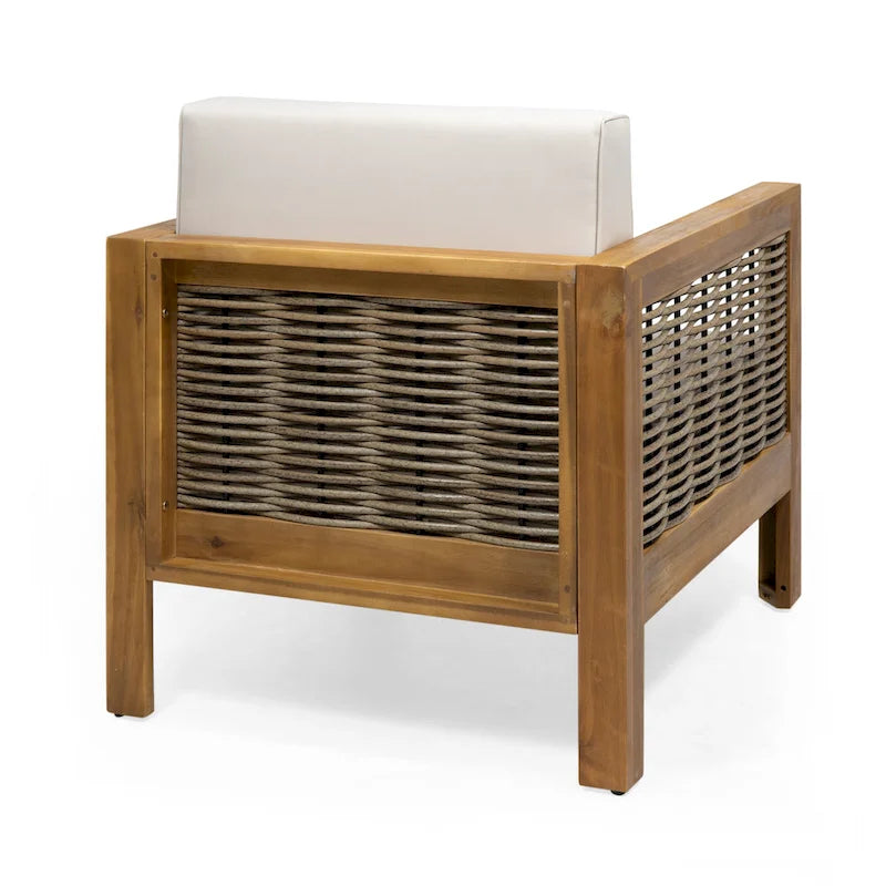 Linwood Outdoor Acacia Wood and Wicker Club Chair by Christopher Knight Home - N/A