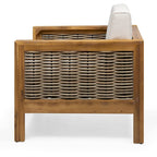 Linwood Outdoor Acacia Wood and Wicker Club Chair by Christopher Knight Home - N/A