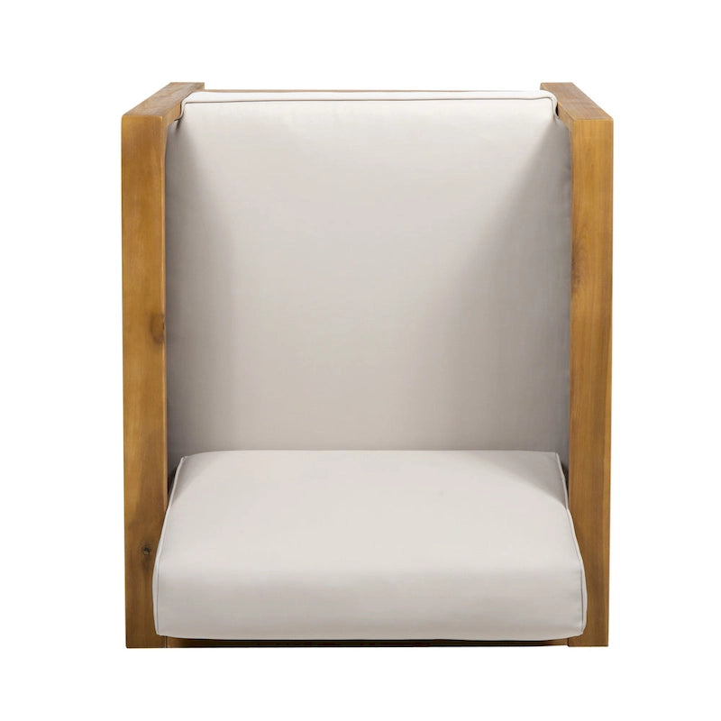 Linwood Outdoor Acacia Wood and Wicker Club Chair by Christopher Knight Home - N/A