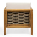 Linwood Outdoor Acacia Wood and Wicker Club Chair by Christopher Knight Home - N/A