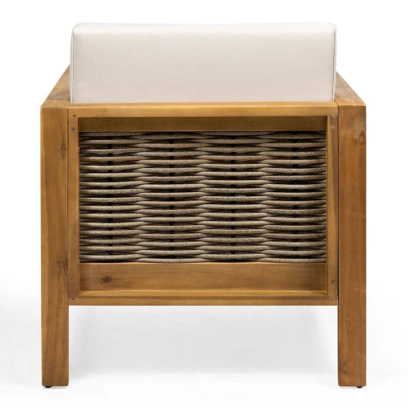 Linwood Outdoor Acacia Wood and Wicker Club Chair by Christopher Knight Home - N/A