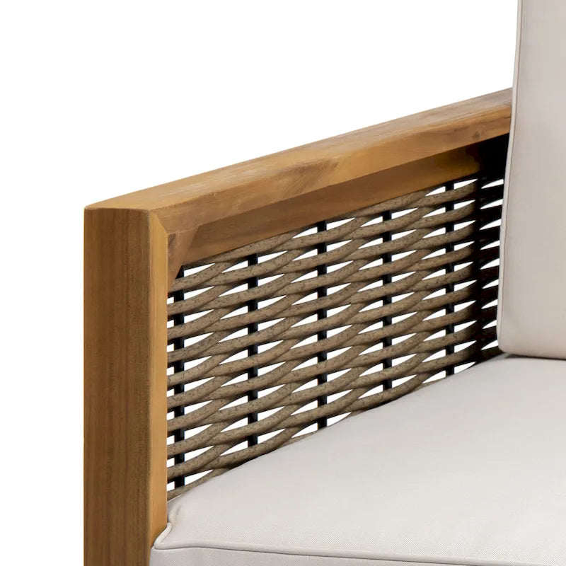 Linwood Outdoor Acacia Wood and Wicker Club Chair by Christopher Knight Home - N/A