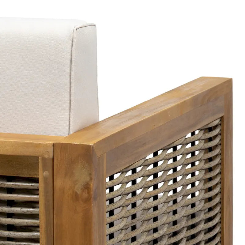 Linwood Outdoor Acacia Wood and Wicker Club Chair by Christopher Knight Home - N/A