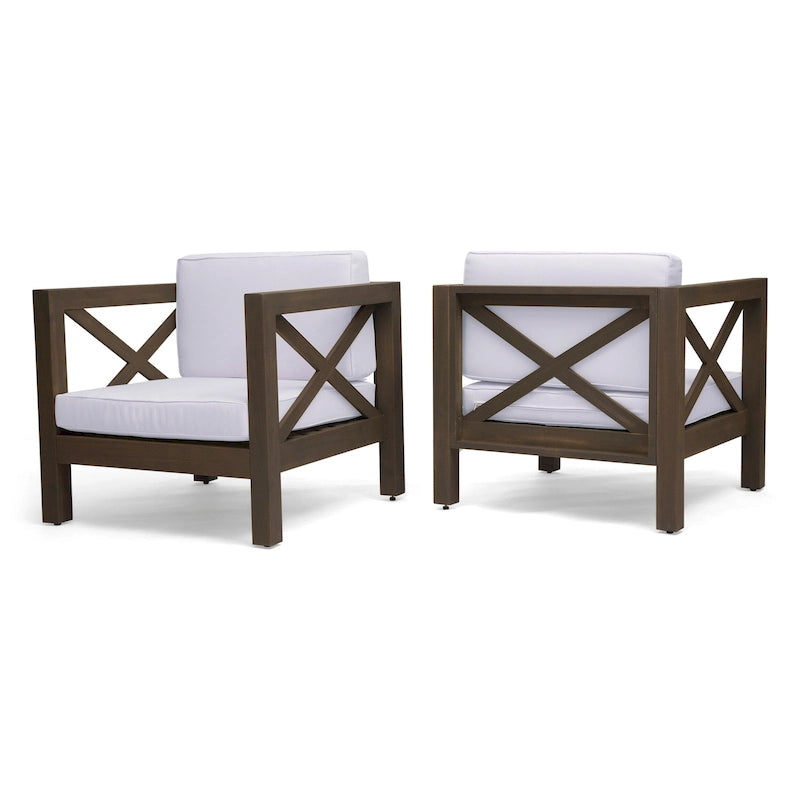 Brava Outdoor Acacia Club Chairs (Set of 2) by Christopher Knight Home