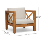 Brava Outdoor Acacia Club Chairs (Set of 2) by Christopher Knight Home