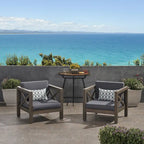 Brava Outdoor Acacia Club Chairs (Set of 2) by Christopher Knight Home