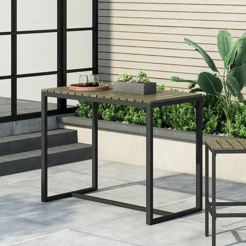 Elkhart Outdoor Modern Industrial Acacia Wood Bar Table by Christopher Knight Home - 51.25  W x 27.50  D x 40.25  H