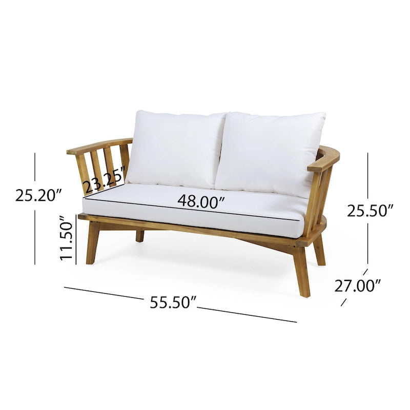 MacArthur Acacia Wood Loveseat by Christopher Knight Home