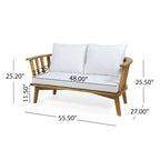 MacArthur Acacia Wood Loveseat by Christopher Knight Home