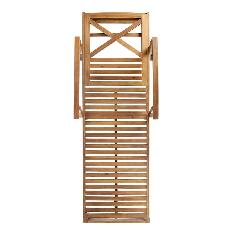 Perla Outdoor Acacia Wood Chaise Lounge with Cushion by Christopher Knight Home