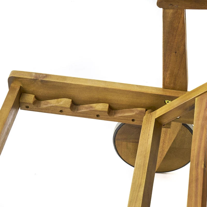 Perla Outdoor Acacia Wood Chaise Lounge with Cushion by Christopher Knight Home