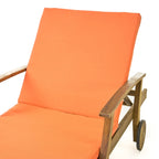 Perla Outdoor Acacia Wood Chaise Lounge with Cushion by Christopher Knight Home
