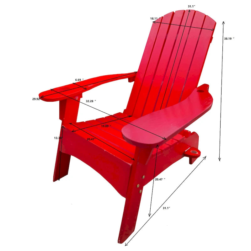 Wood Adirondack Chair with Umbrella Hole
