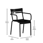 Modern Commercial Grade 2 Slat Indoor/Outdoor Steel Stack Chair