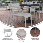Modern Commercial Grade 2 Slat Indoor/Outdoor Steel Stack Chair