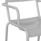 Modern Commercial Grade 2 Slat Indoor/Outdoor Steel Stack Chair