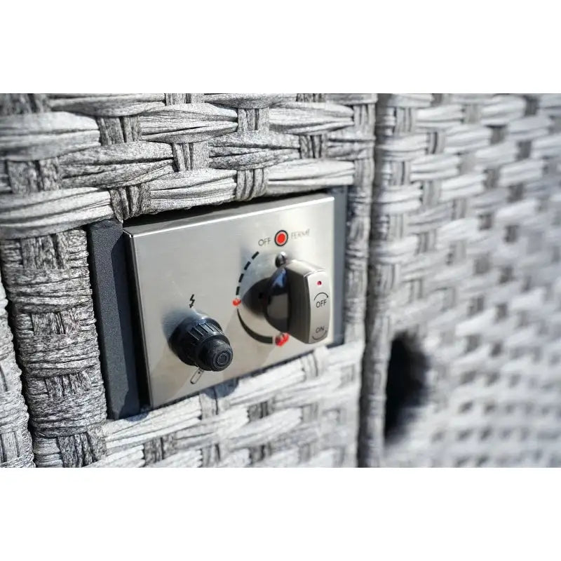 5-Piece Patio Wicker Sofa Set with Firepit Table and Rain cover