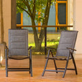 2-Piece Folding Patio Reclining Chair Aluminium Adjustable Backrest