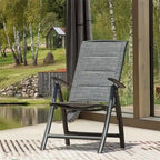 2-Piece Folding Patio Reclining Chair Aluminium Adjustable Backrest